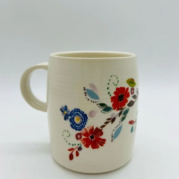 Anthropologie Starla M. Halfmann Floral Ceramic C Monogram Mug - Picture 3 of 7